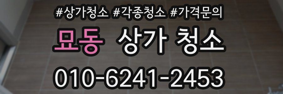 묘동 상가 청소