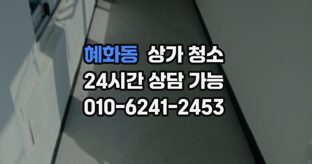 혜화동 상가 청소