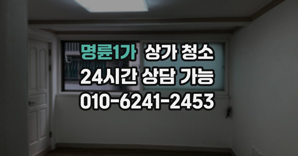 명륜1가 상가 청소