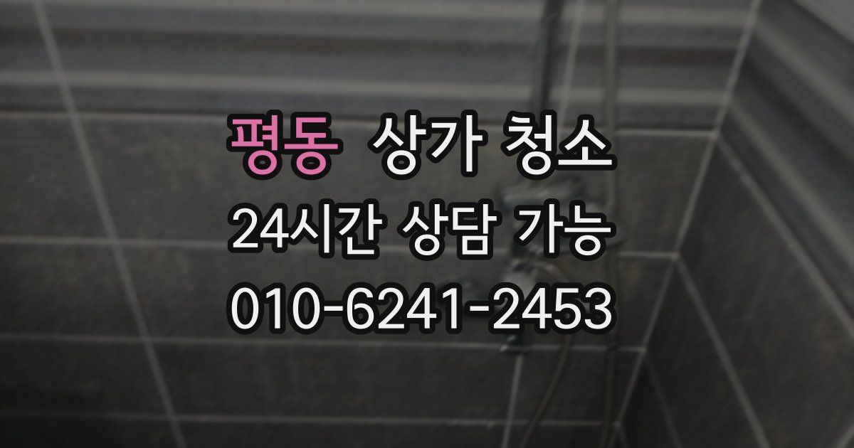 평동 상가 청소