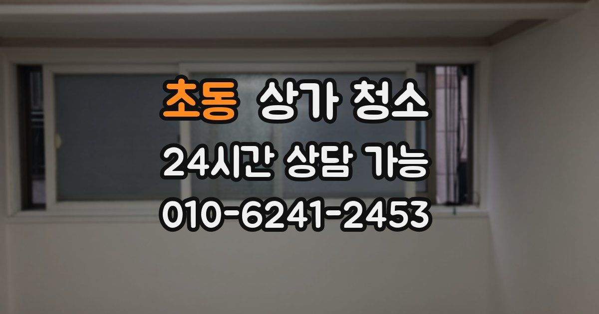 초동 상가 청소