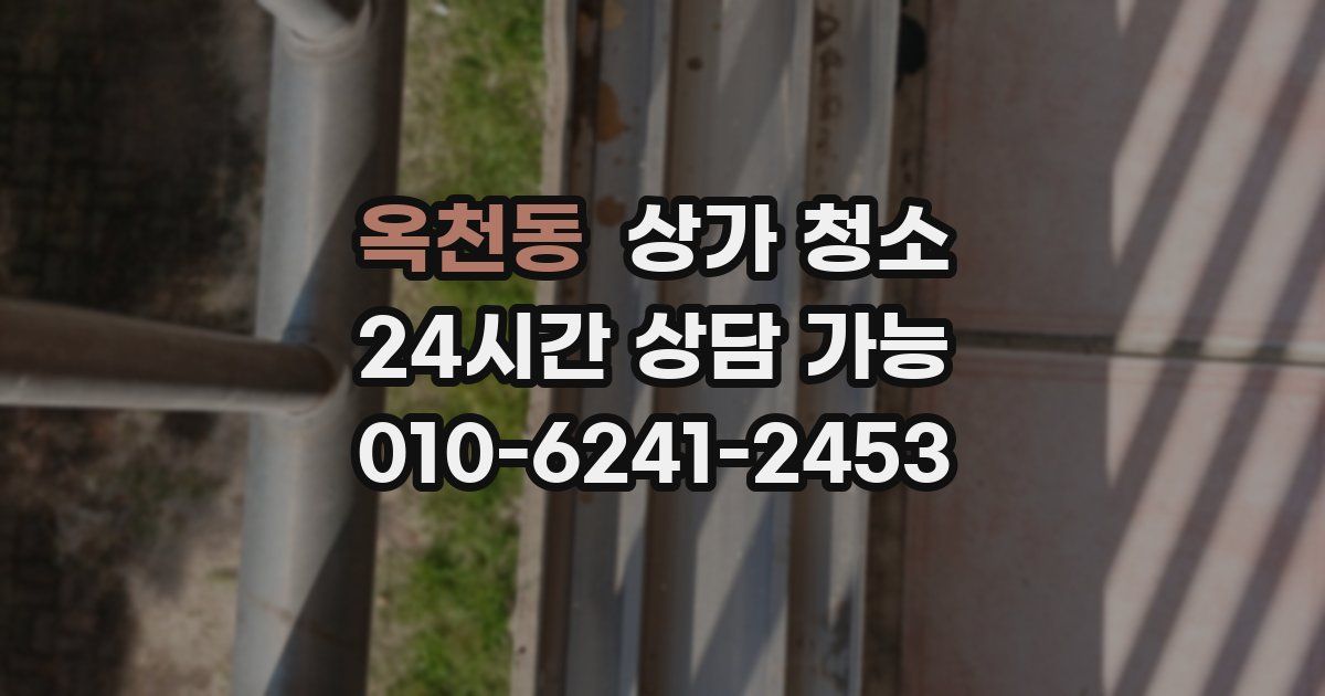 옥천동 상가 청소