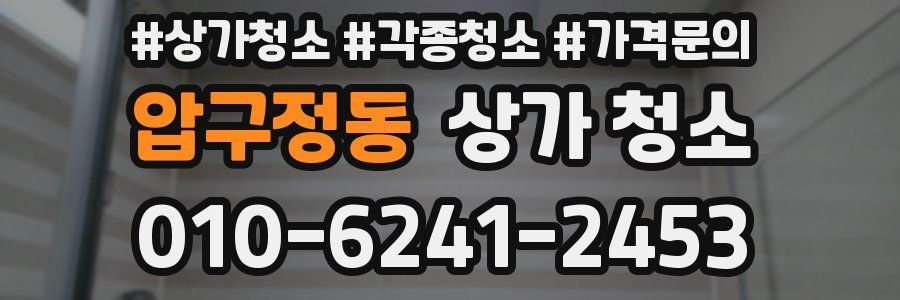 압구정동 상가 청소