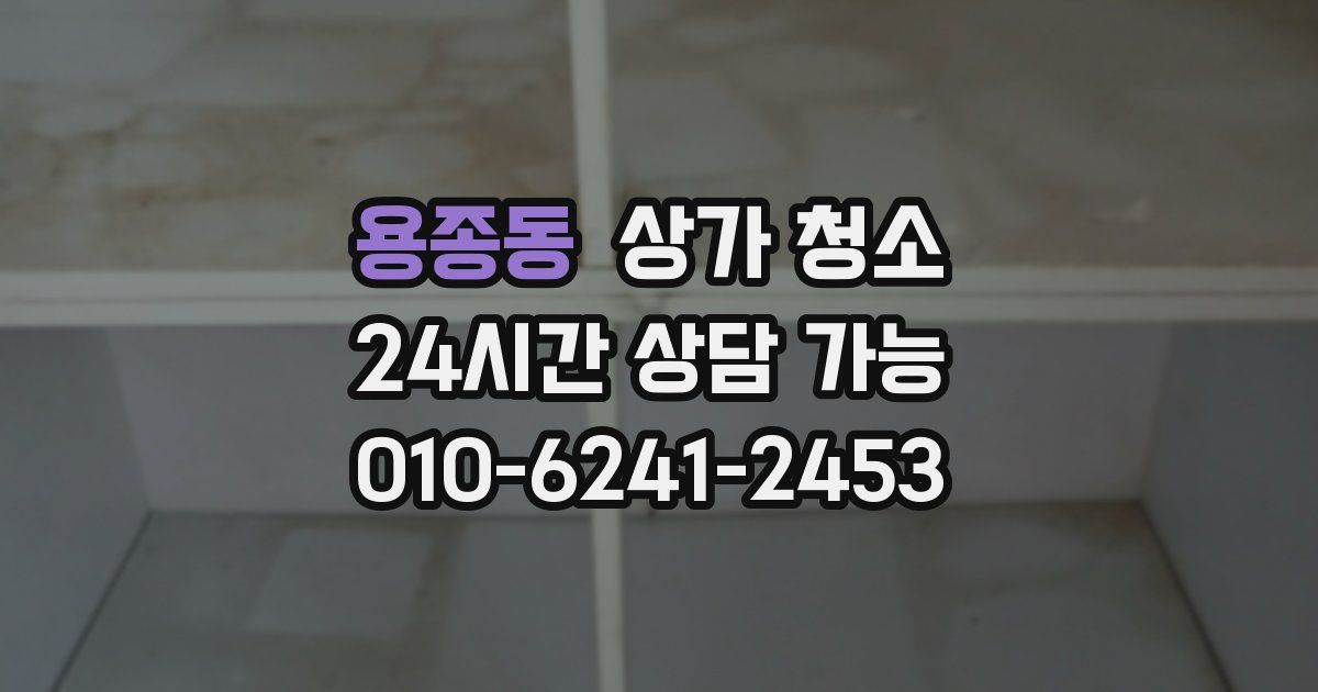 용종동 상가 청소