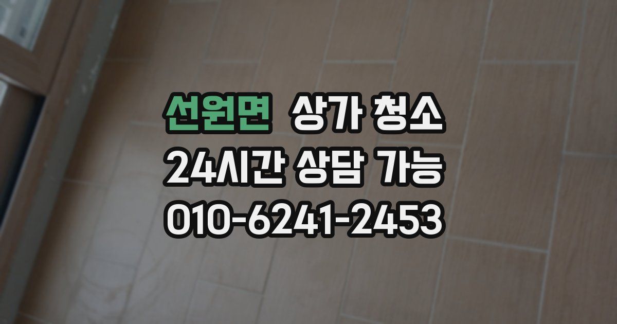 선원면 상가 청소