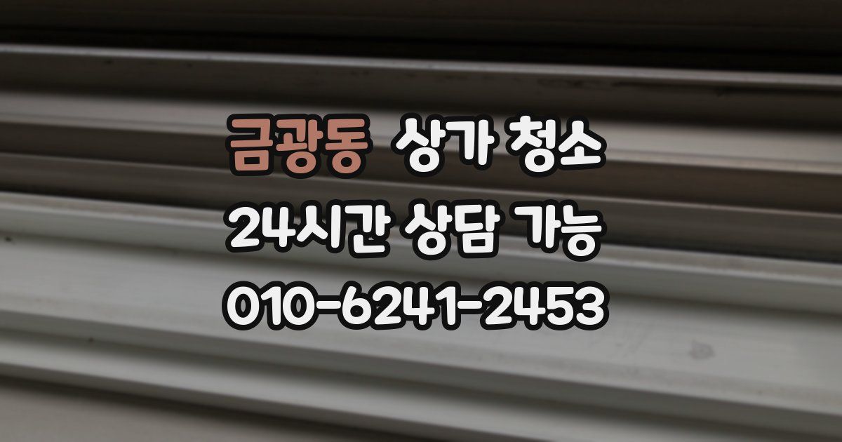 금광동 상가 청소