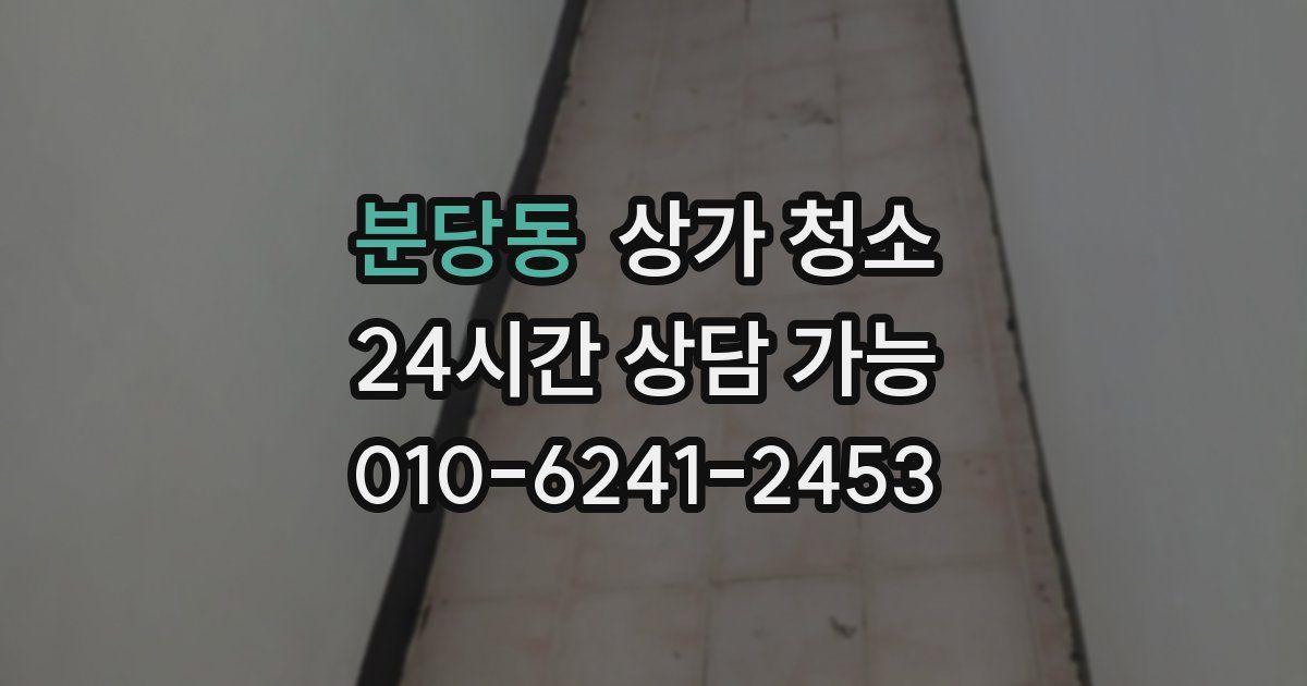 분당동 상가 청소