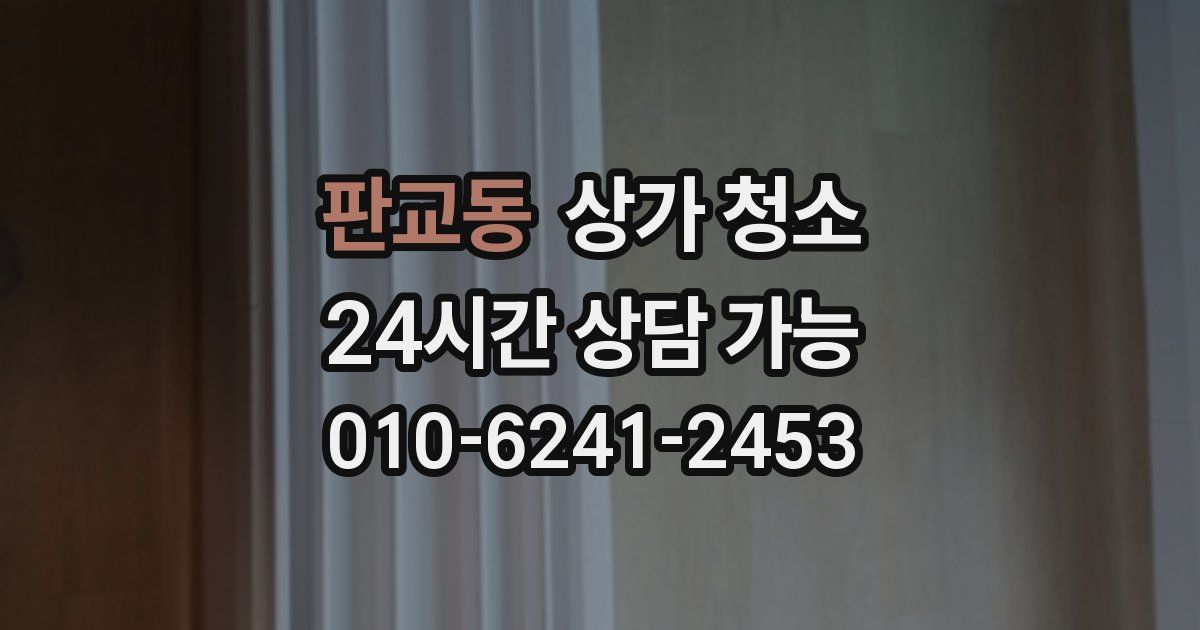 판교동 상가 청소