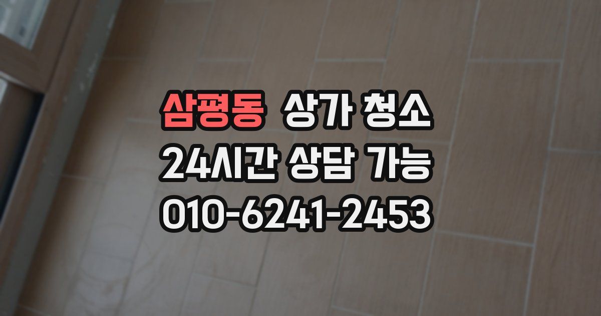 삼평동 상가 청소