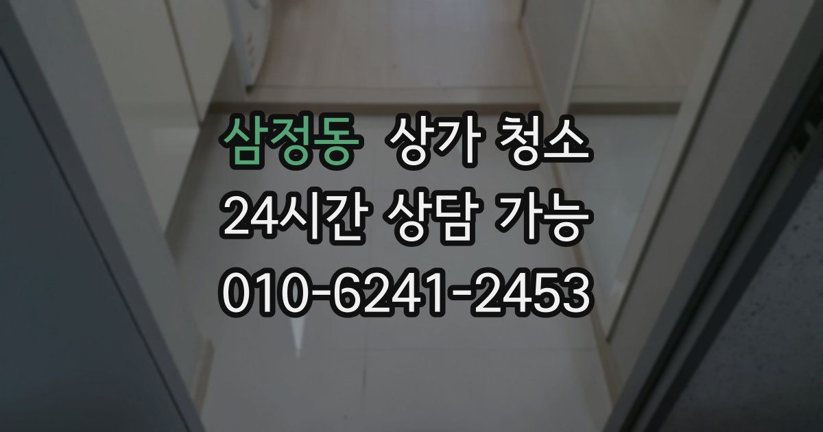 삼정동 상가 청소