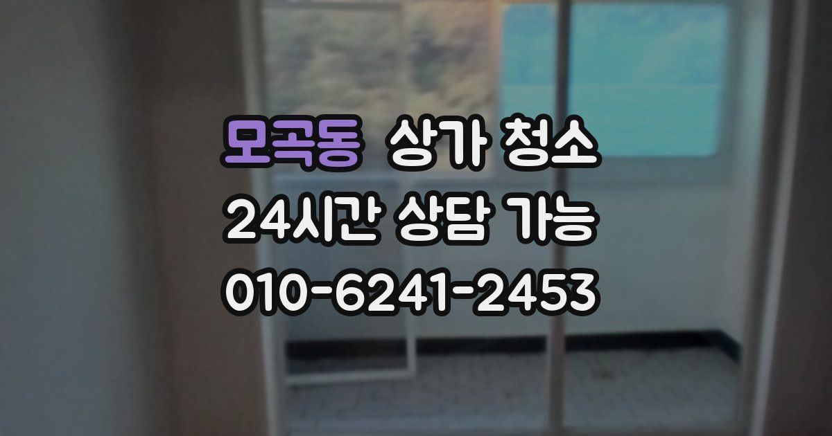 모곡동 상가 청소