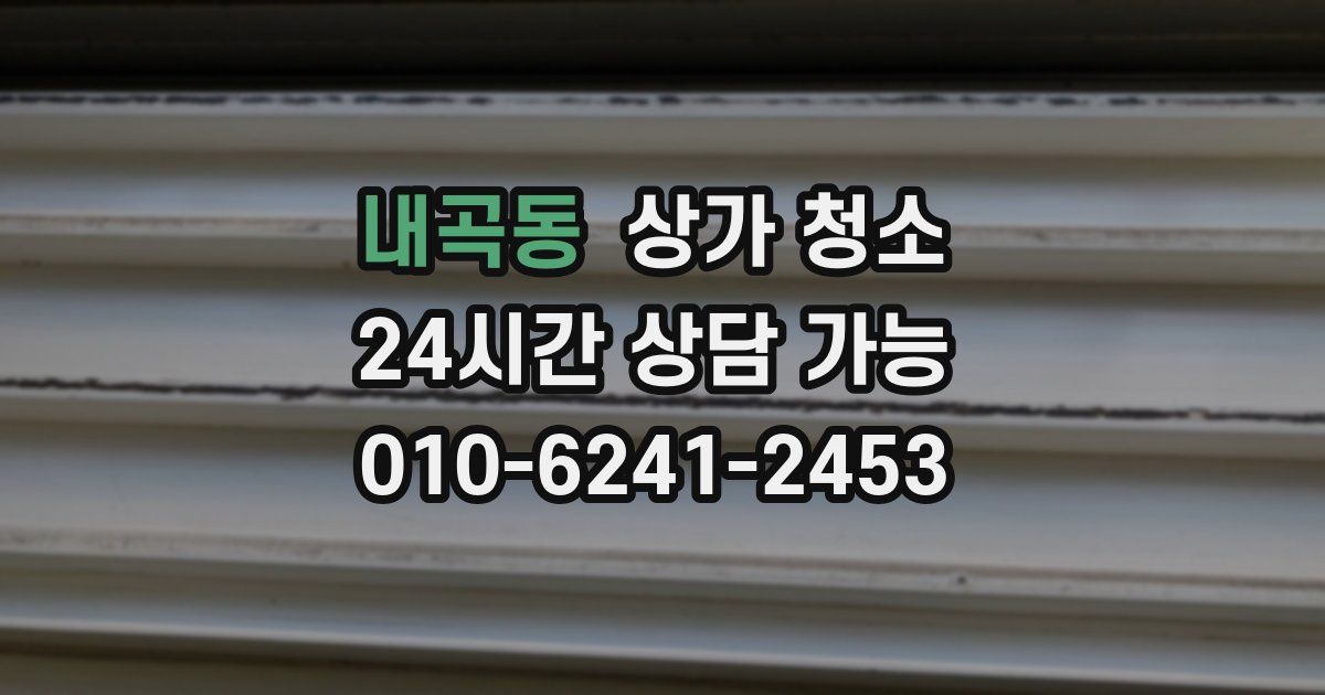 내곡동 상가 청소