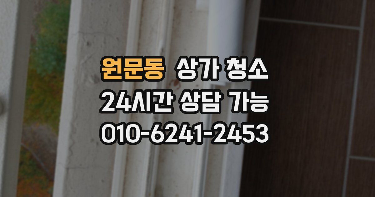 원문동 상가 청소