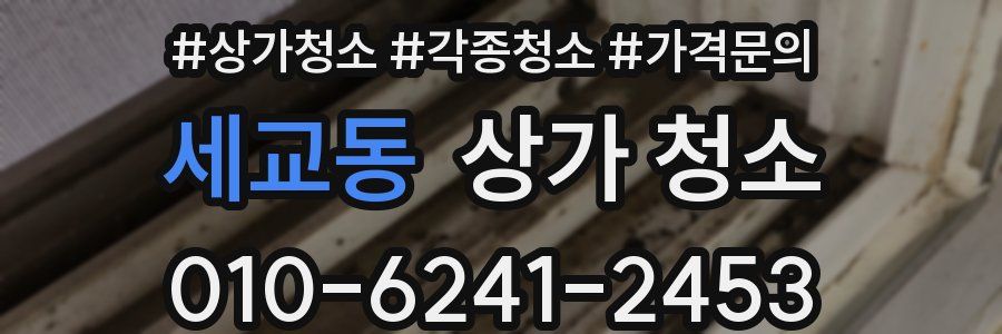 세교동 상가 청소
