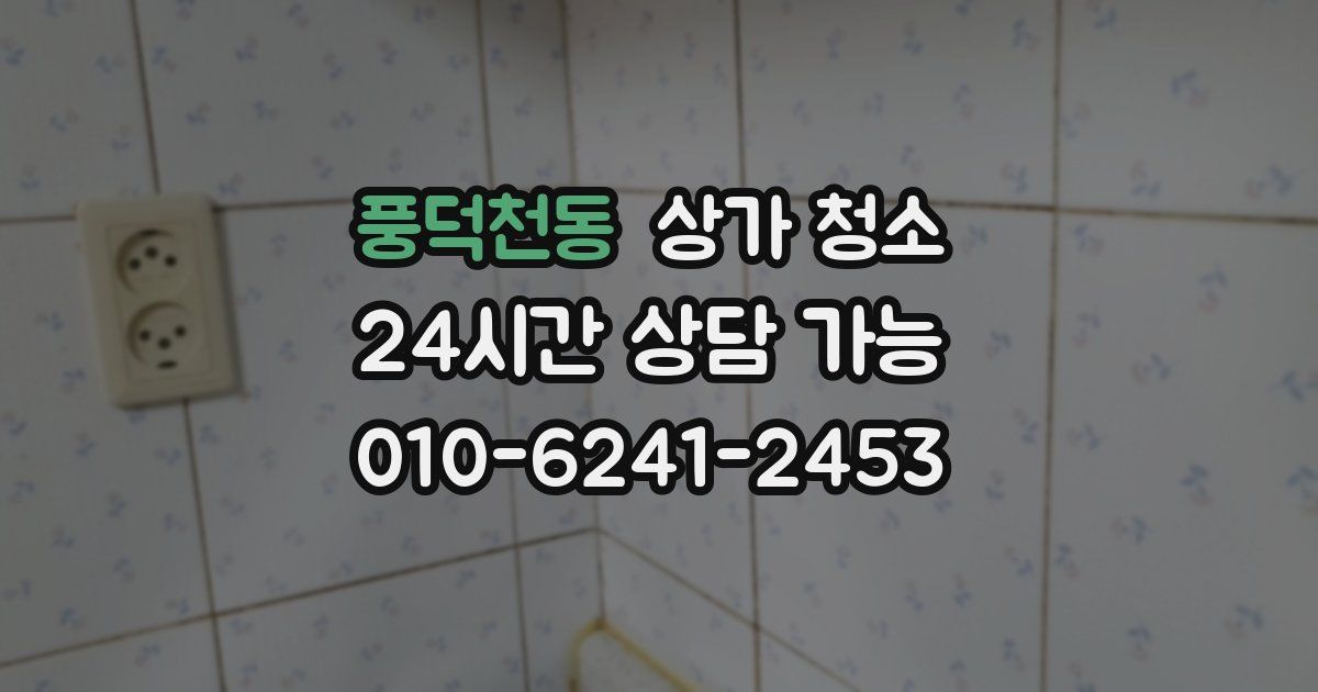 풍덕천동 상가 청소