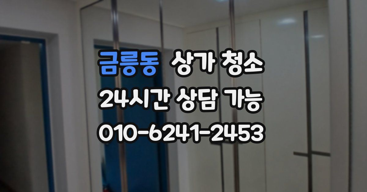 금릉동 상가 청소