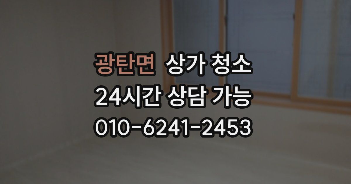 광탄면 상가 청소