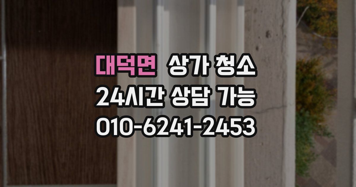 대덕면 상가 청소