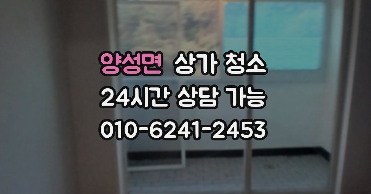 양성면 상가 청소