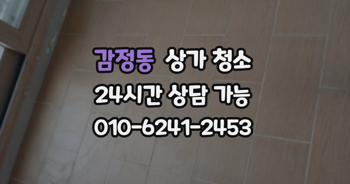 감정동 상가 청소
