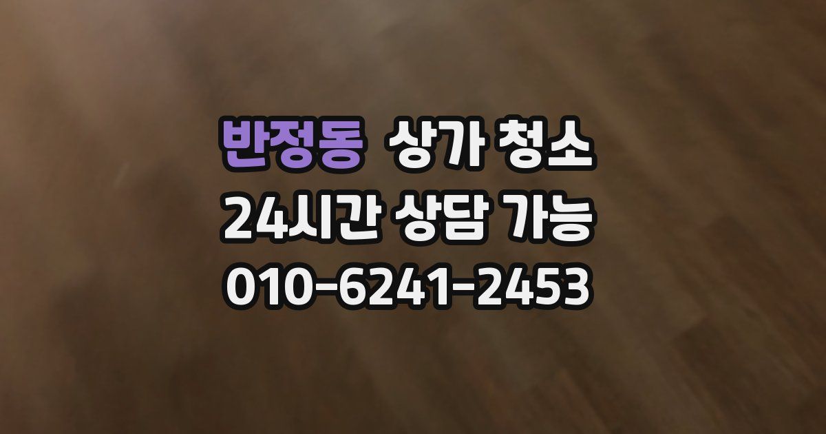 반정동 상가 청소