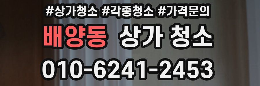 배양동 상가 청소