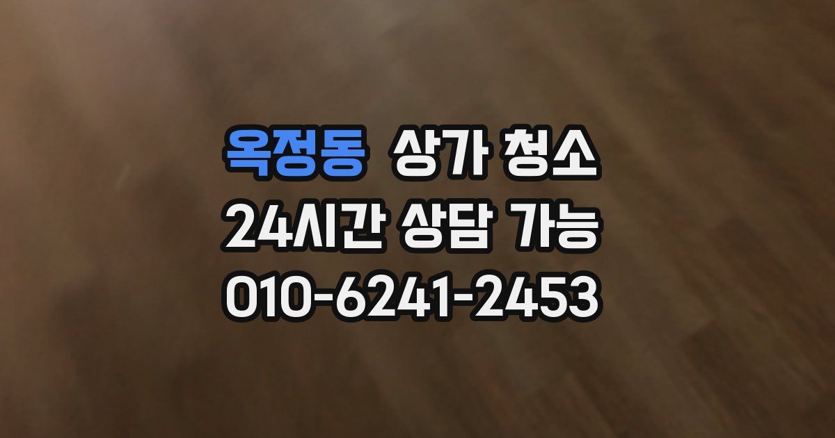 옥정동 상가 청소