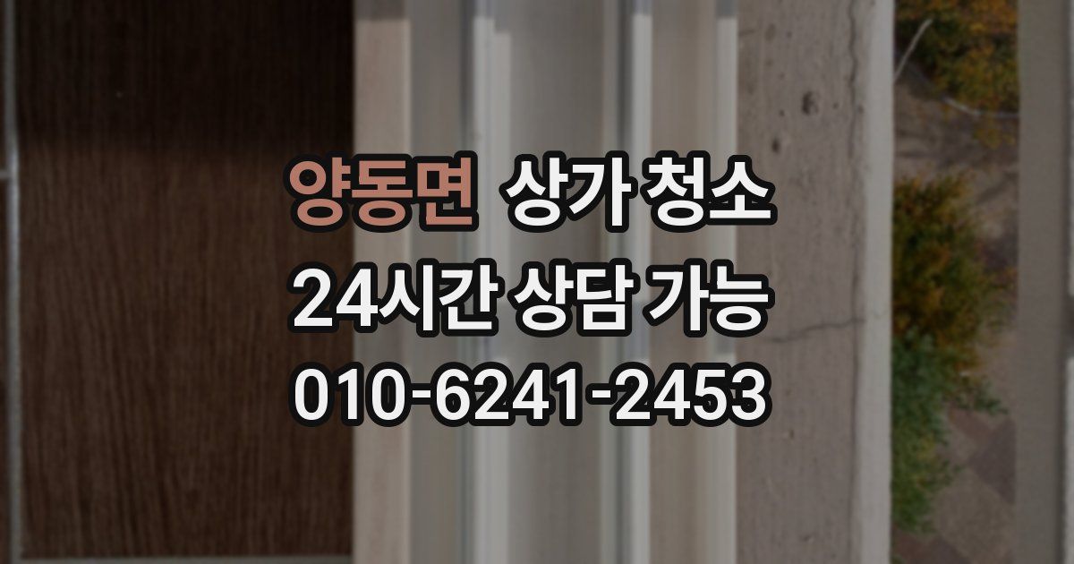 양동면 상가 청소