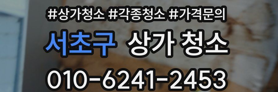 서초구 상가 청소