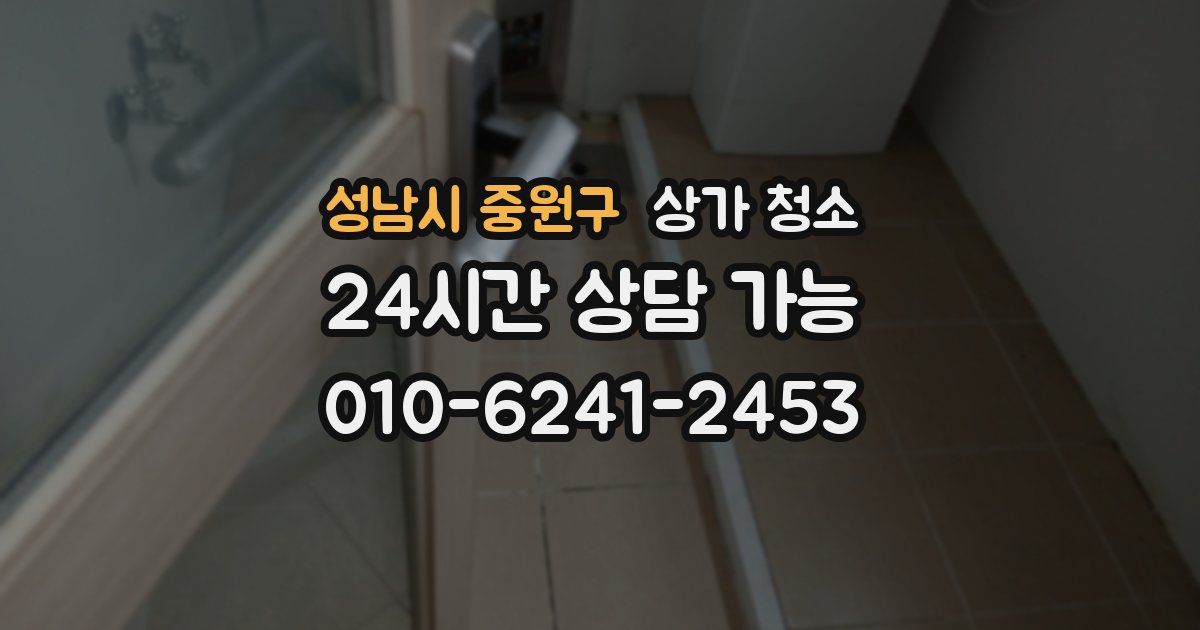 성남시 중원구 상가 청소