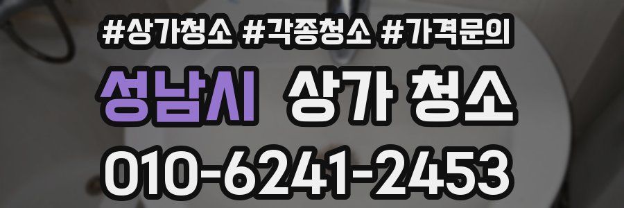 성남시 상가 청소