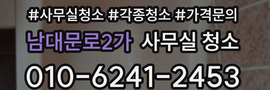 남대문로2가 사무실 청소