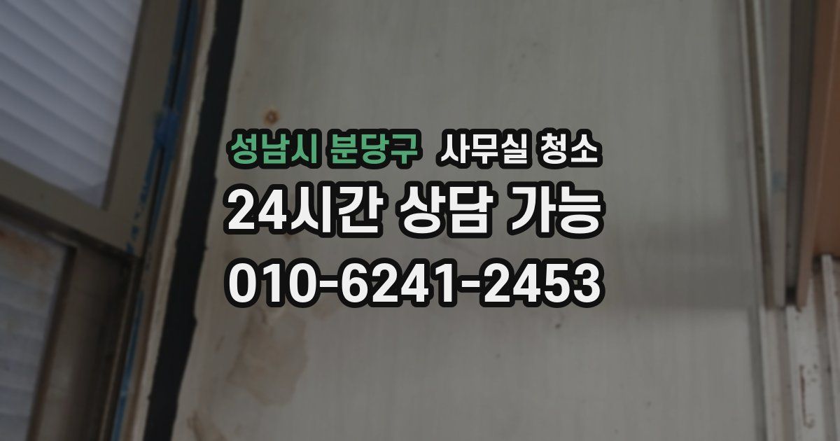 성남시 분당구 사무실 청소