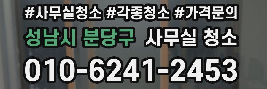 성남시 분당구 사무실 청소