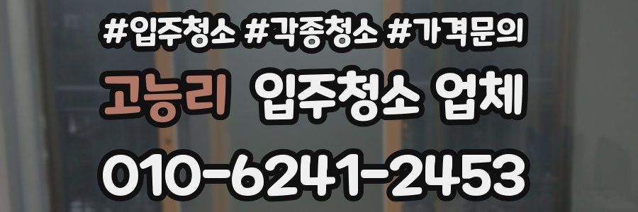 고능리 입주청소 업체