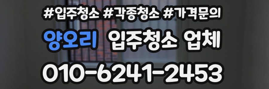 양오리 입주청소 업체