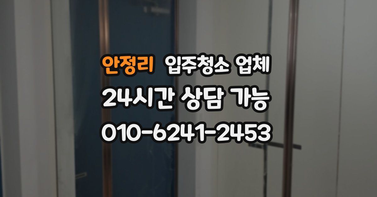 안정리 입주청소 업체