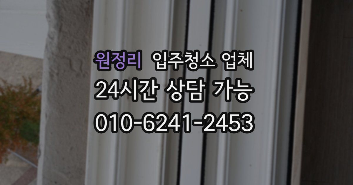 원정리 입주청소 업체