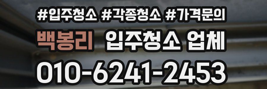 백봉리 입주청소 업체