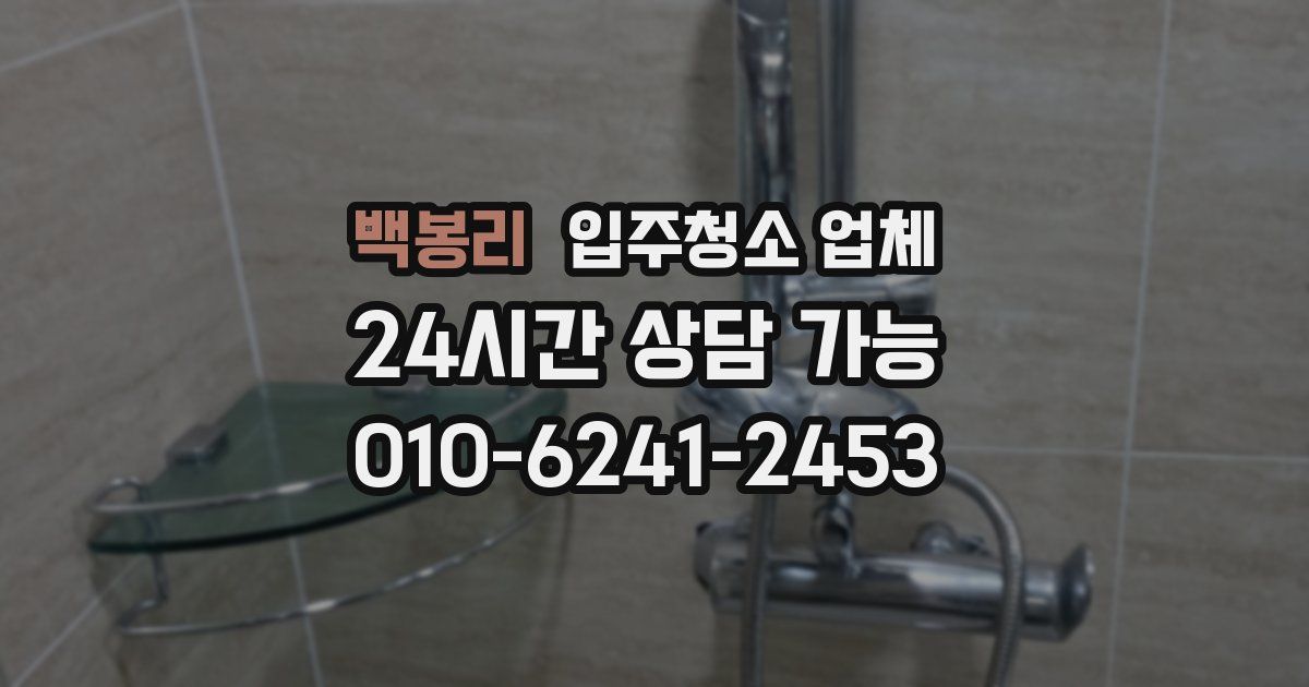 백봉리 입주청소 업체