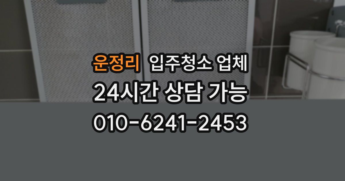 운정리 입주청소 업체