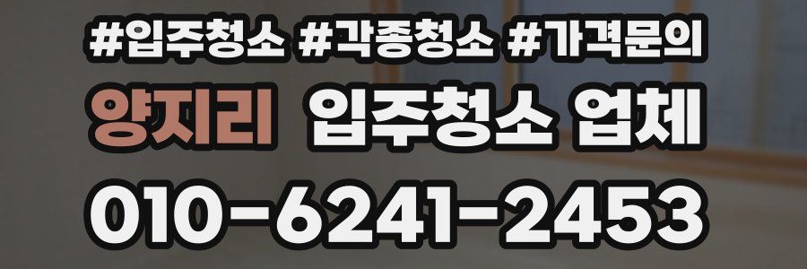 양지리 입주청소 업체