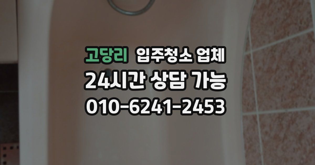 고당리 입주청소 업체