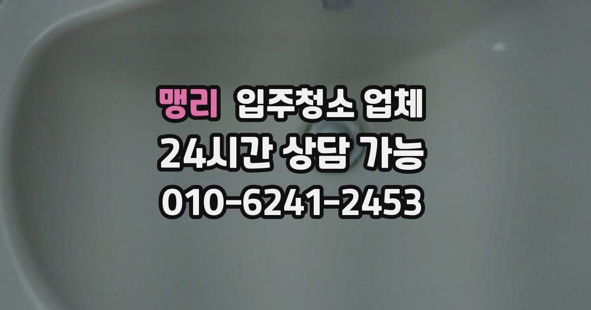 맹리 입주청소 업체