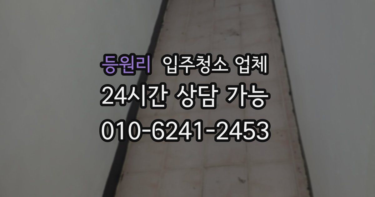 등원리 입주청소 업체