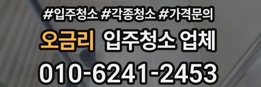 오금리 입주청소 업체