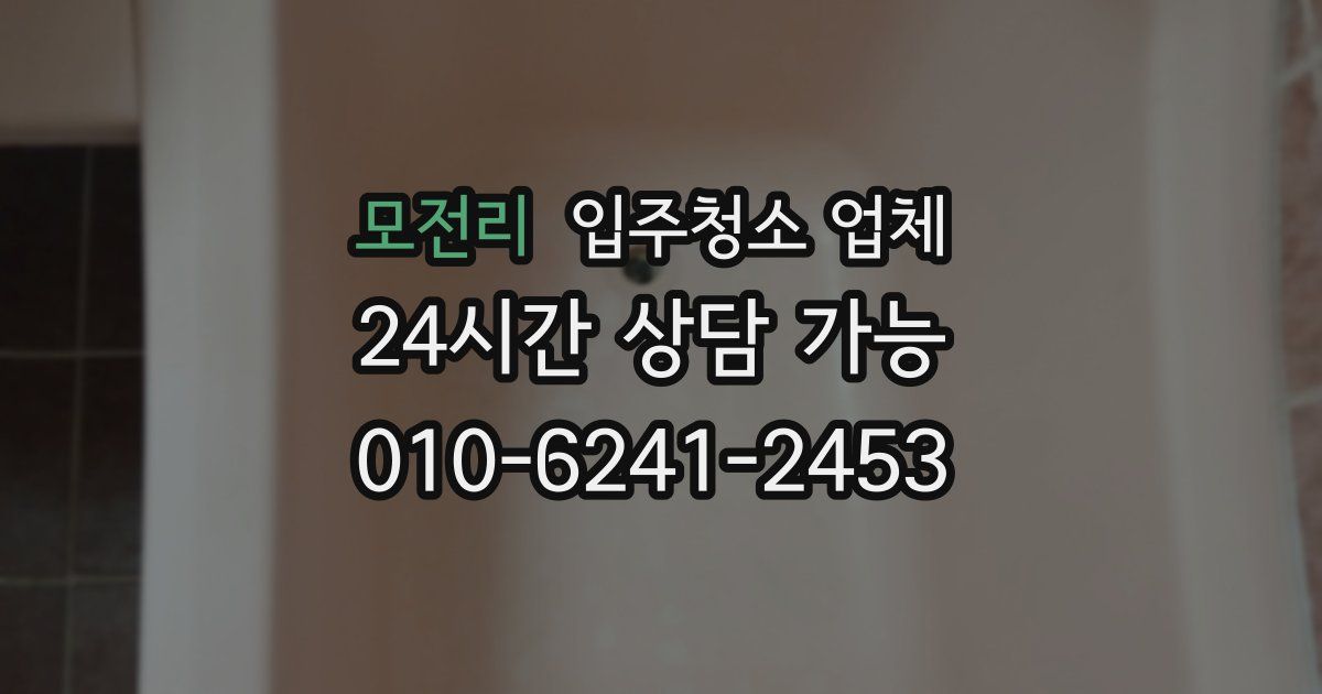 모전리 입주청소 업체