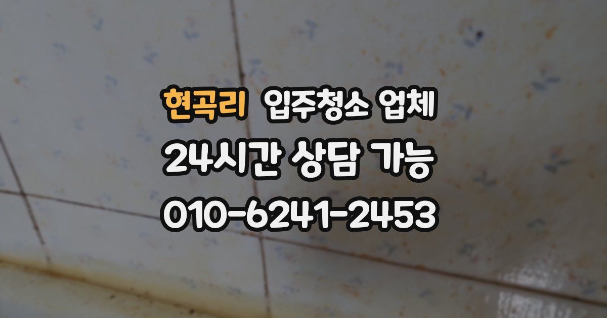 현곡리 입주청소 업체