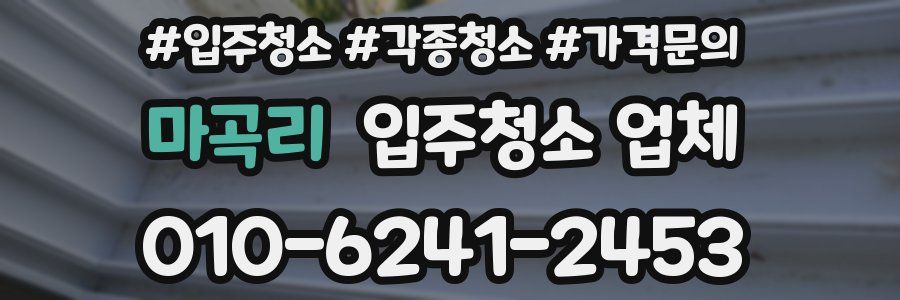 마곡리 입주청소 업체