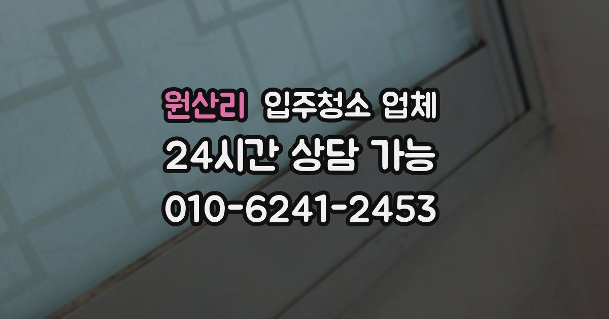 원산리 입주청소 업체